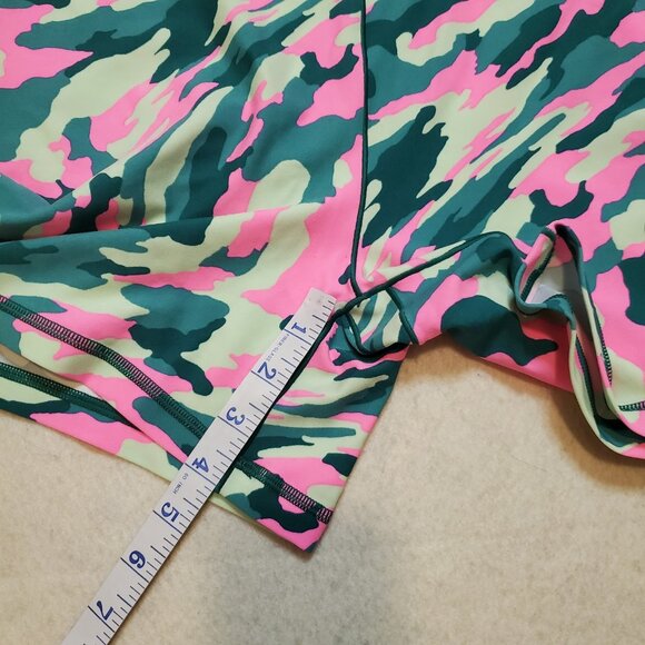 Aerie Offline One Piece Swim Shorts Top Green & Pink Size XL - Picture 5 of 8